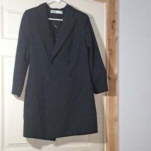 Zara Black Double-Breasted Blazer